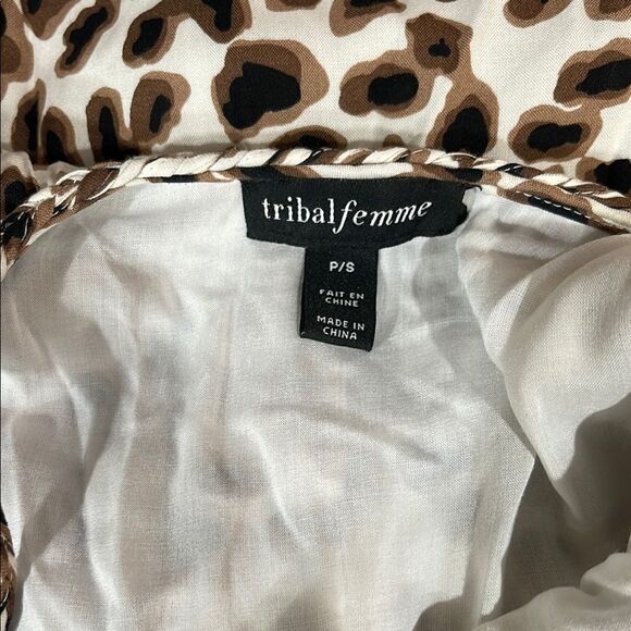 Tribal Femme White and Brown Sleeveless Spaghetti Strap Maxi Sundress, Size S - Picture 4 of 4